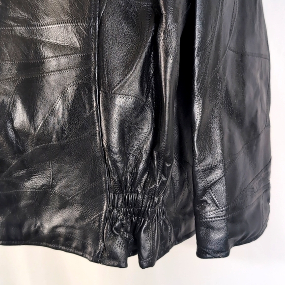 NWT Men's Genuine Black Leather Motorcycle Biker Jacket - Size XXL - Picture 9 of 14